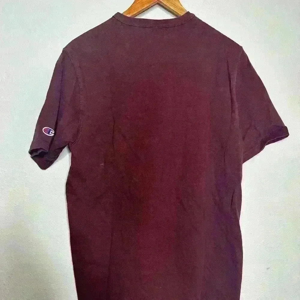 Vintage champion tee shirt sleeve burgundy size Large - Picture 6 of 6